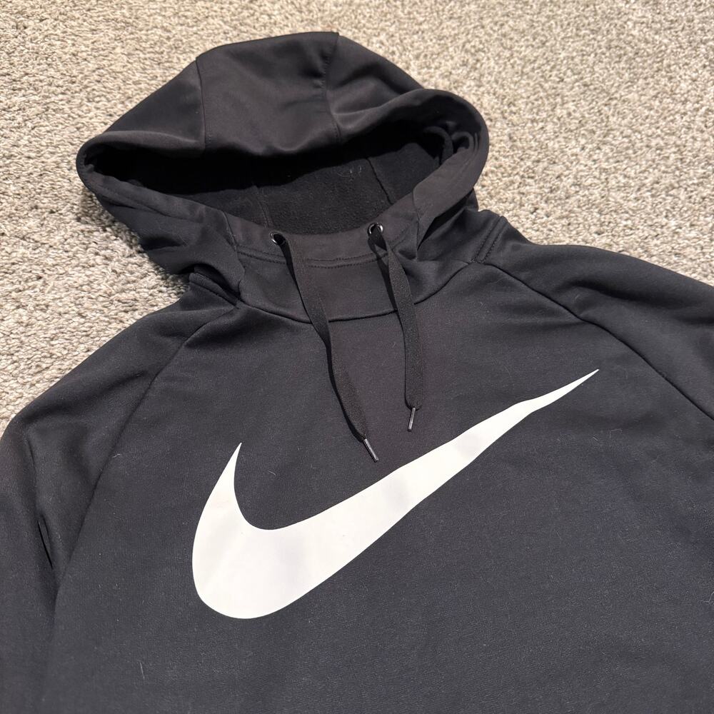 Nike Therma-FIT Swoosh Pullover Hoodie Mens Medium Black CU6238-010 Training